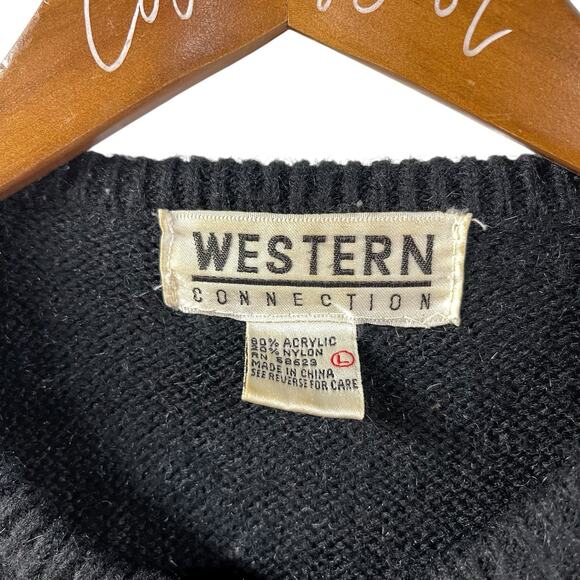 Not So Ugly Christmas Sweater Gems Beads Vintage V Neck Western Connection Large - Picture 3 of 6